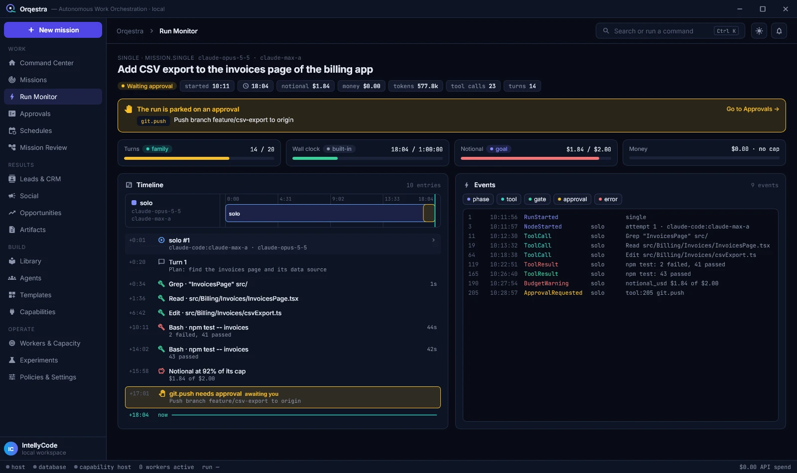 Orqestra Run Monitor